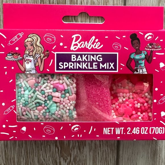 NIP! Barbie Baking Sprinkle Mix for Cookies Cake Cupcake Decorating Ice Cream - Picture 3 of 6